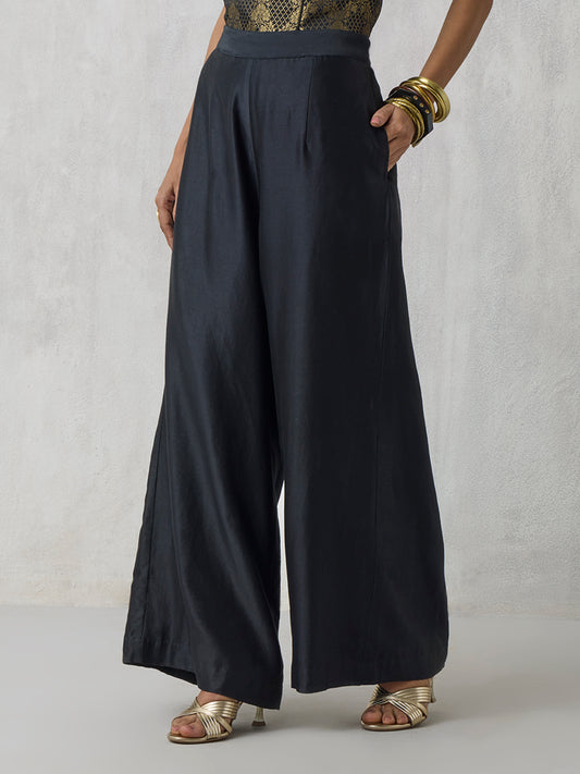 Wide-Leg Pants - Black