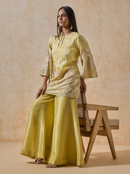 Embroidered Kurti - Yellow