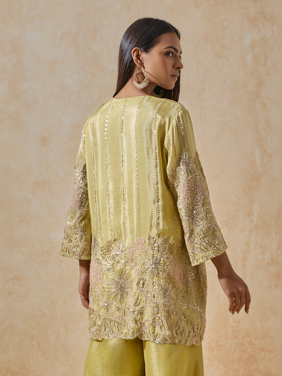 Embroidered Kurti - Yellow