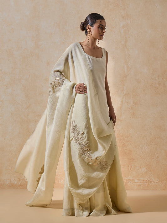 Embroidered Dupatta - Off-White