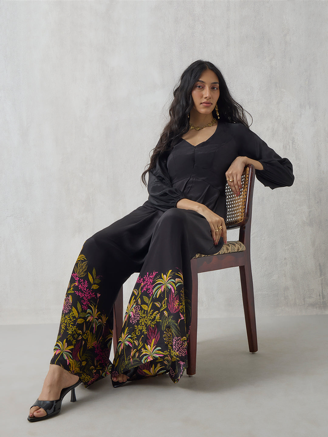 Printed Jumpsuit - Black