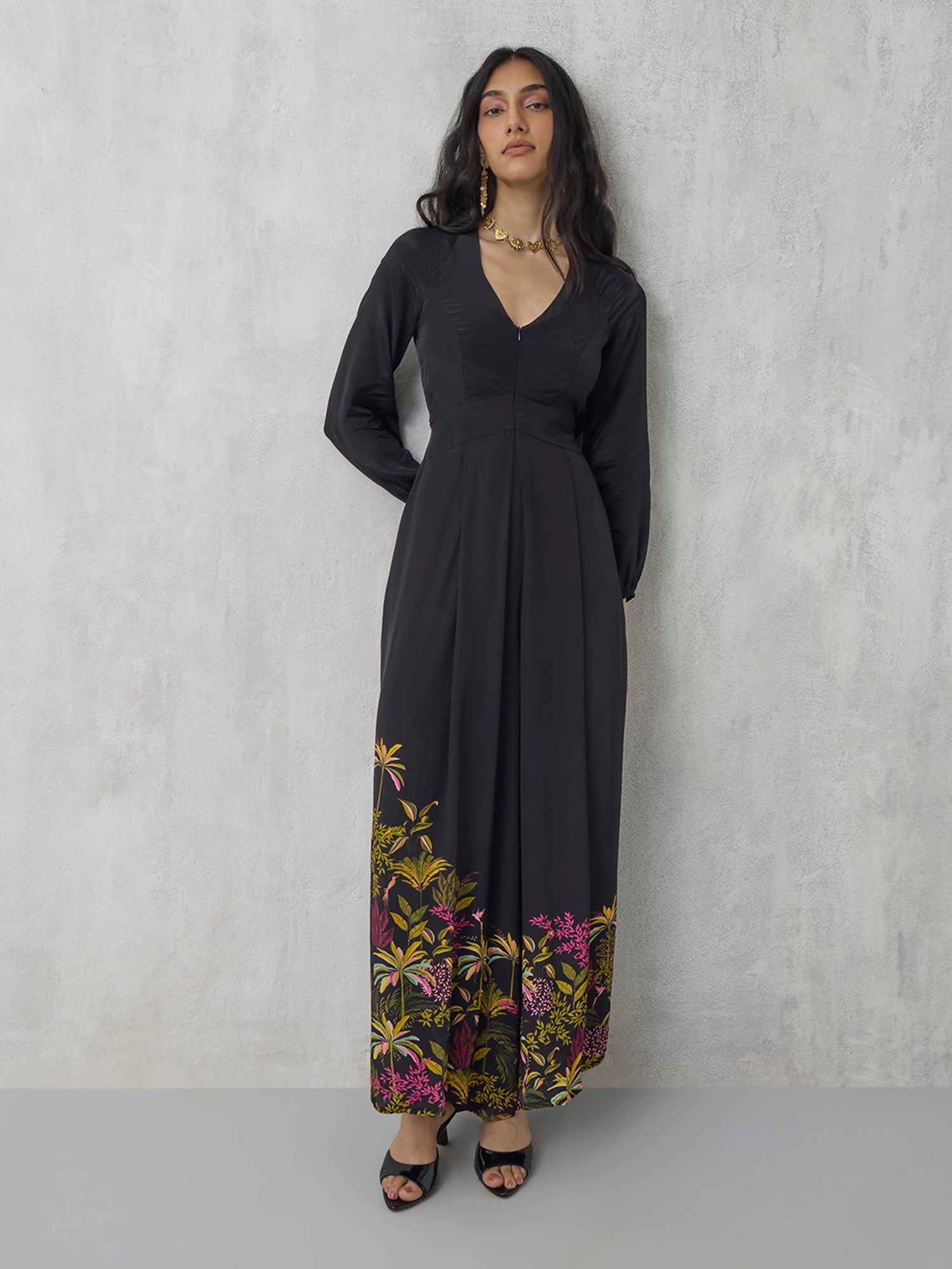 Printed Jumpsuit - Black