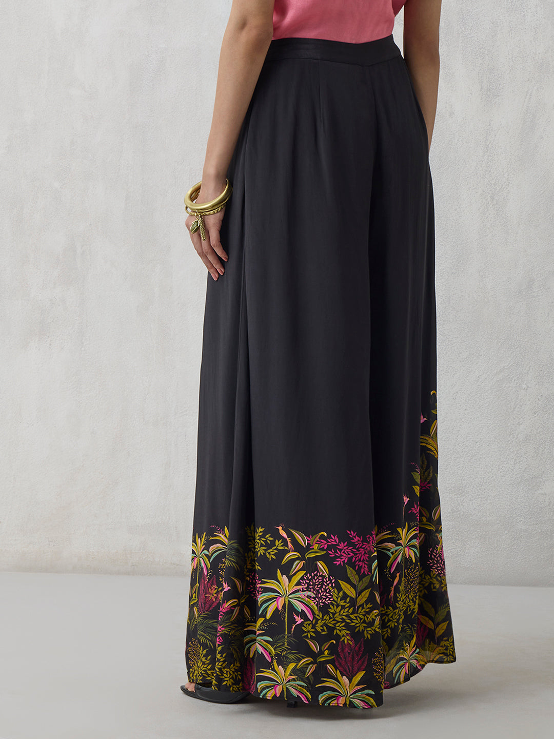 Printed Palazzos - Black