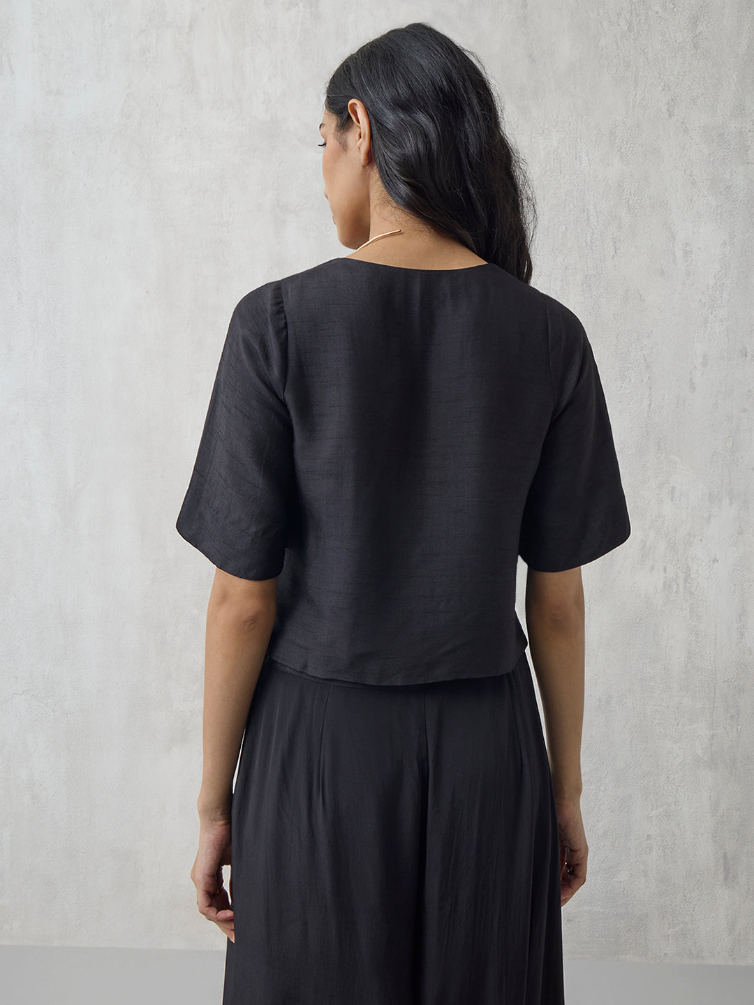 Printed Crop Top - Black