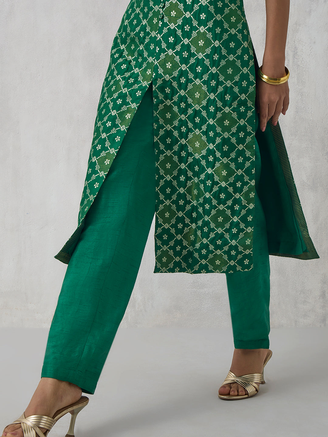 Jacquard Kurta - Green