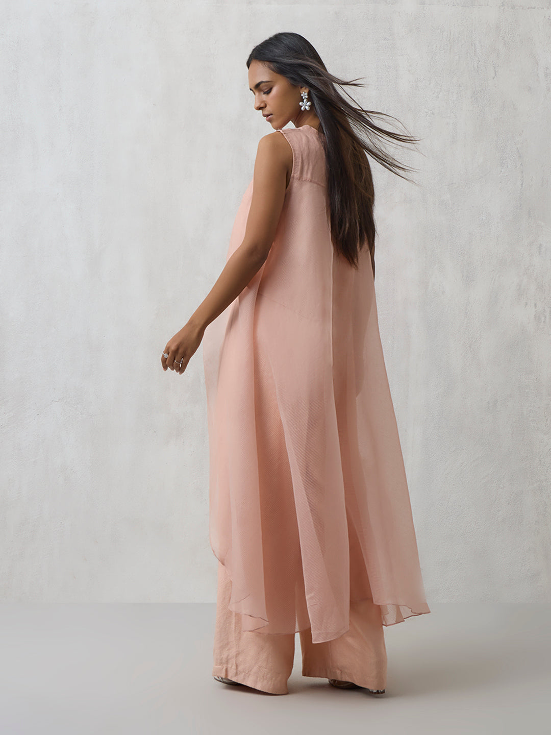 High-Low Top with Pant - Pink