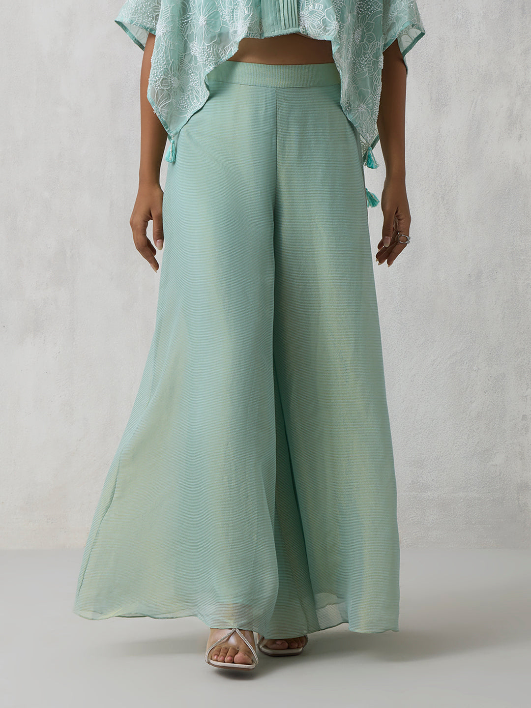 Wide-Leg Palazzos - Blue