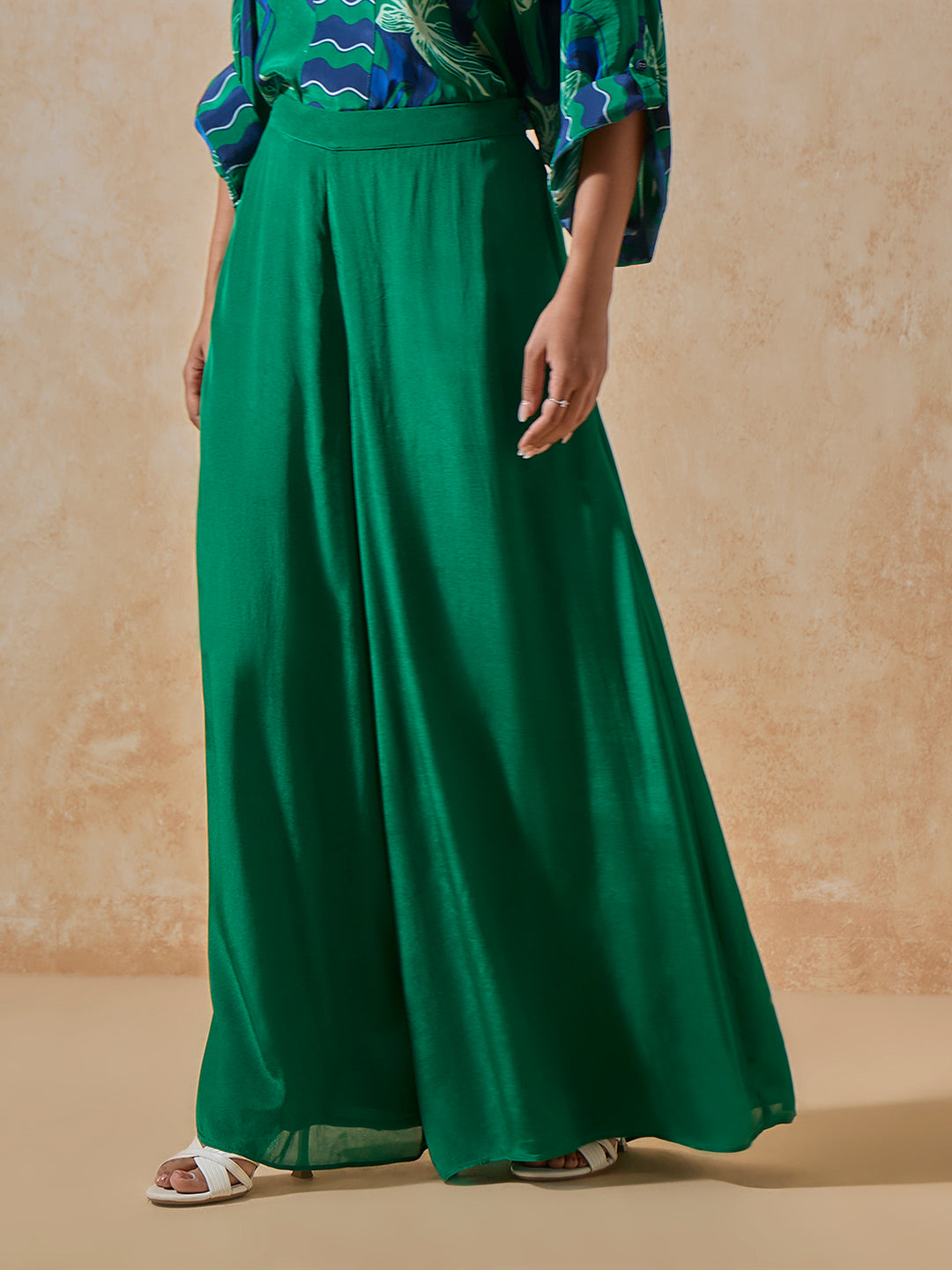 Wide-Leg Palazzos - Green