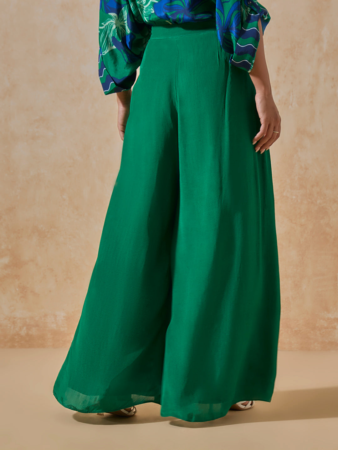 Wide-Leg Palazzos - Green