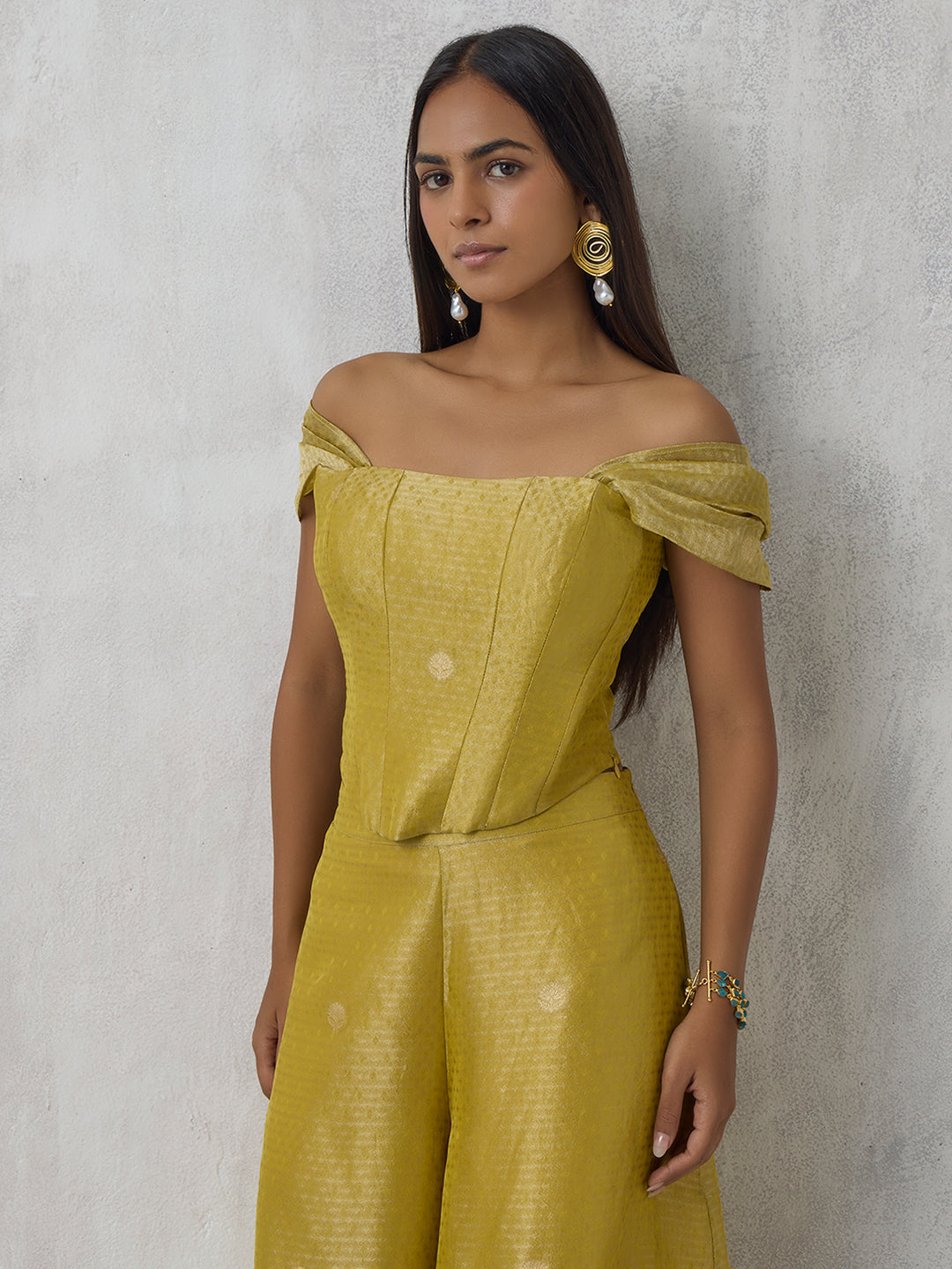 Corset-Style Top - Yellow