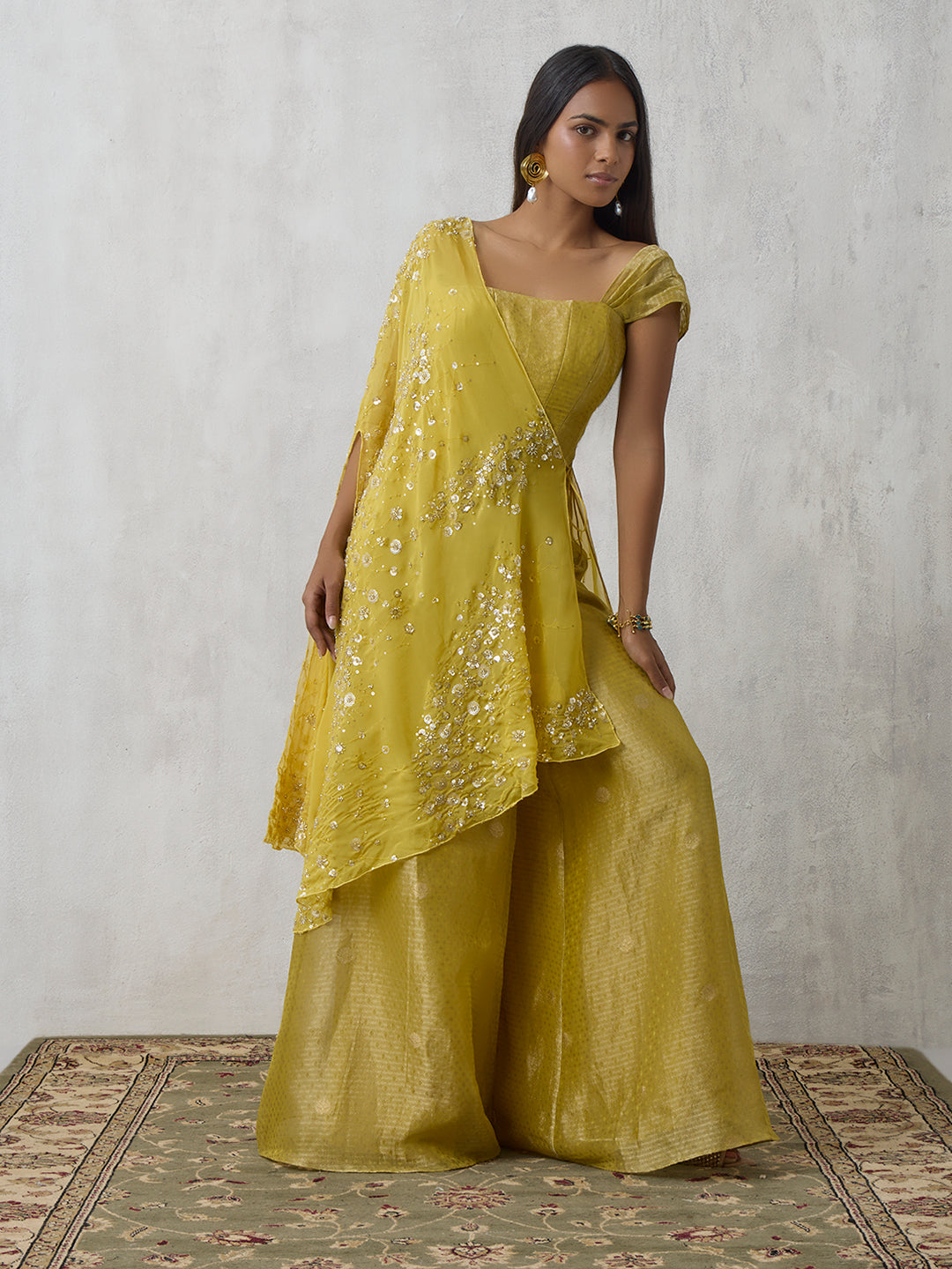 Corset-Style Top - Yellow