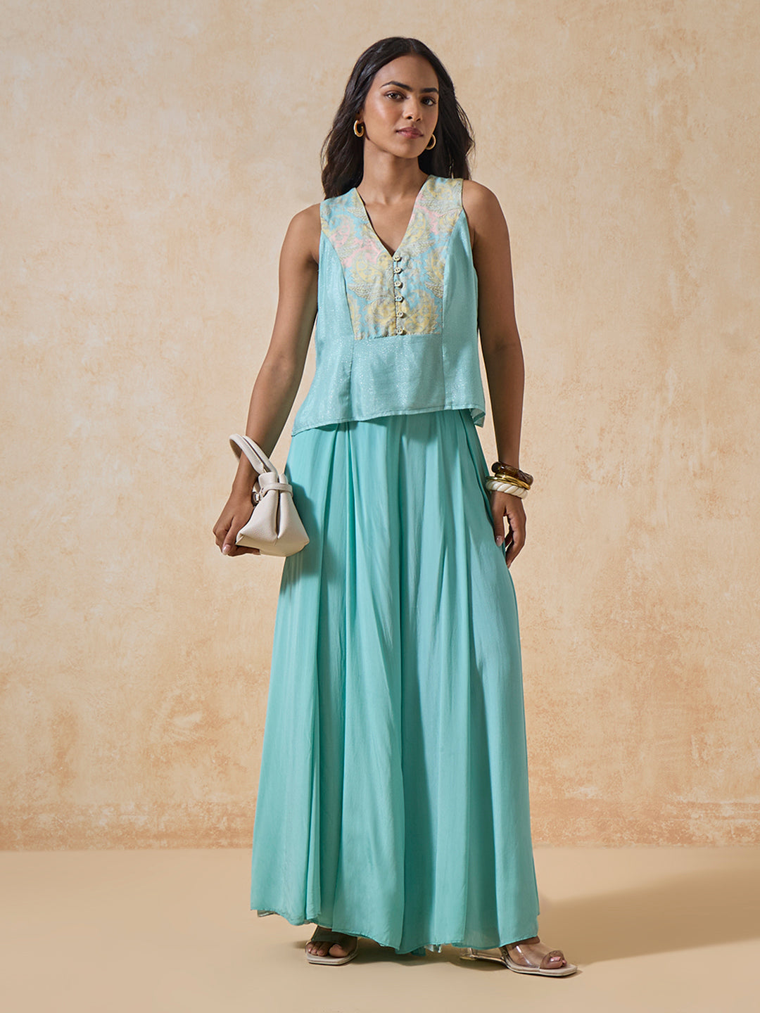 Paisley Design Top - Blue