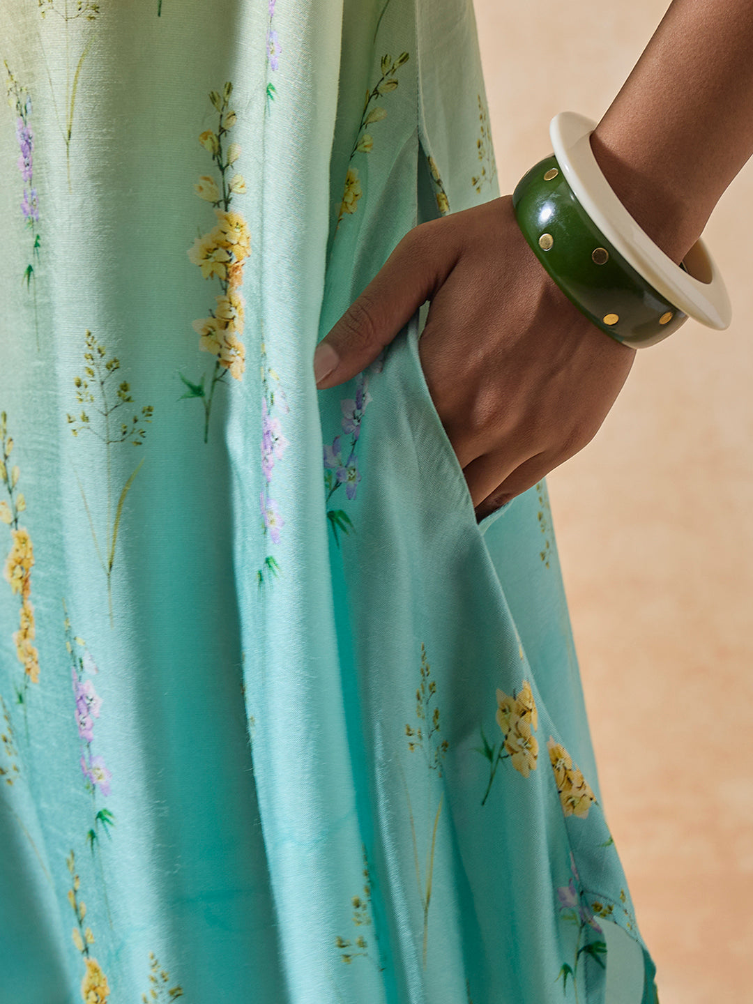 Ombré Floral Dress - Blue