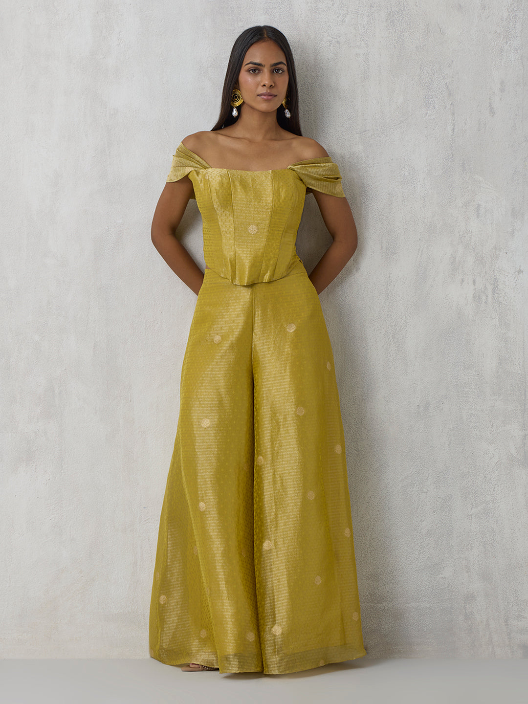 Wide-Leg Palazzos - Yellow