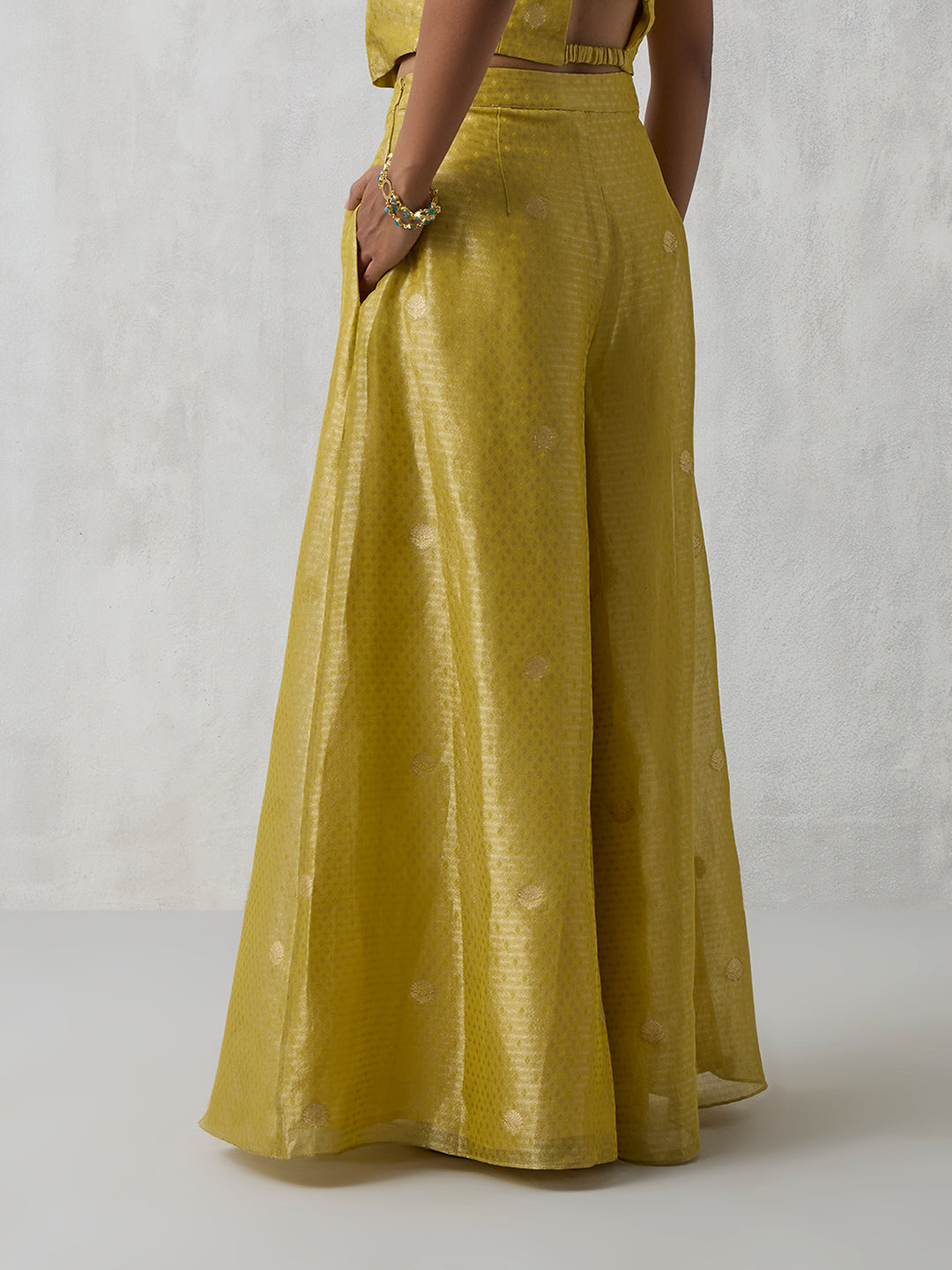 Wide-Leg Palazzos - Yellow