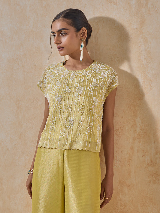 Beaded Top - Yellow