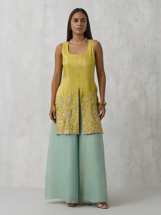 Embroidered Kurta - Yellow