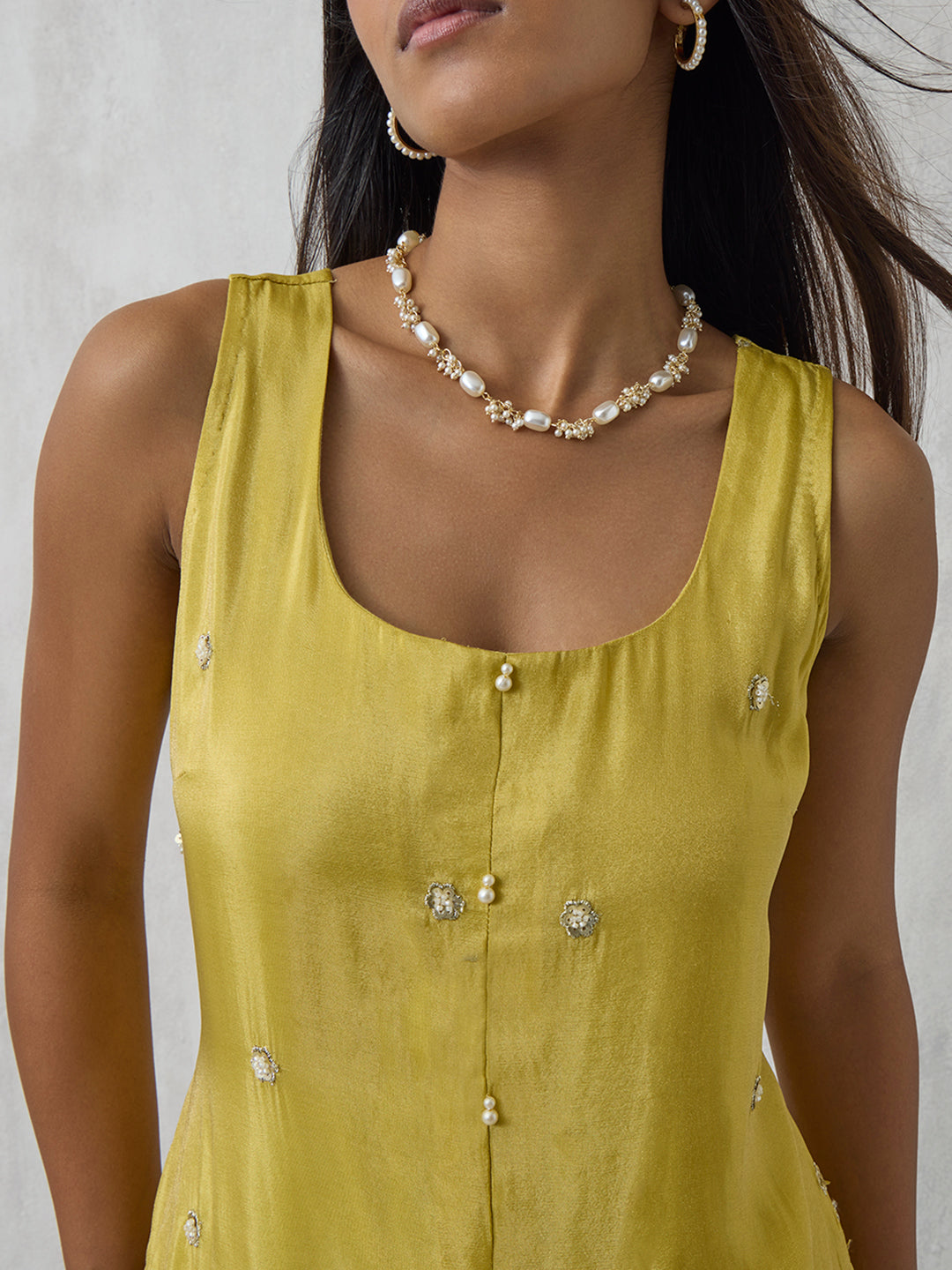 Embroidered Kurta - Yellow