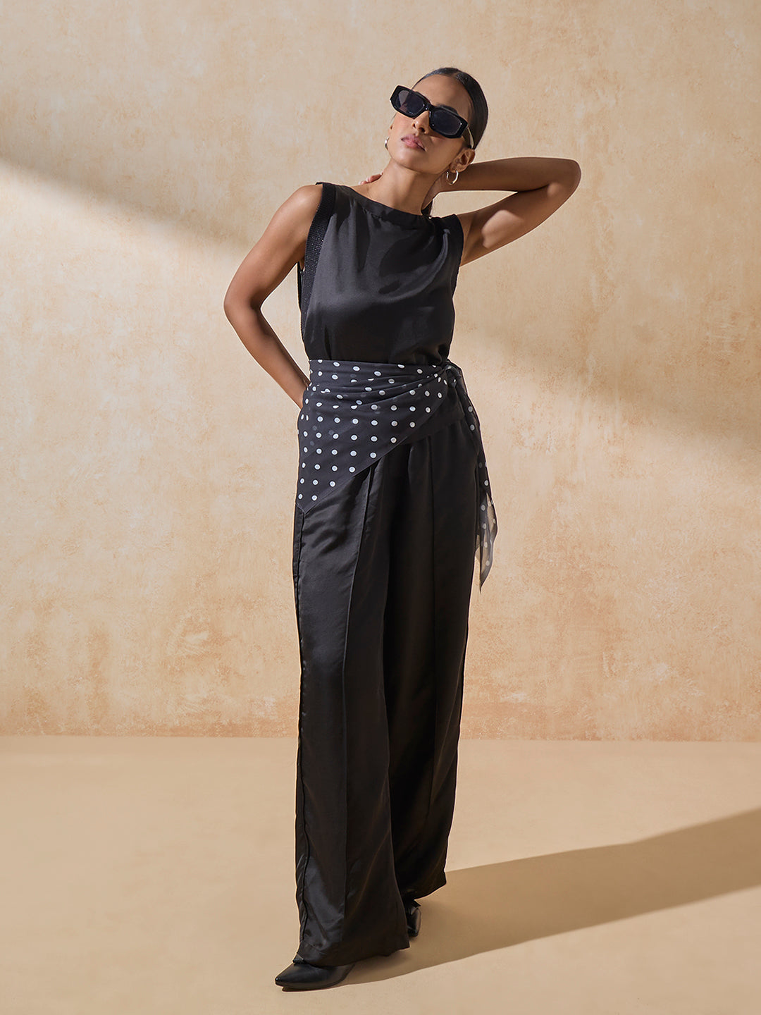 Solid Satin Top - Black