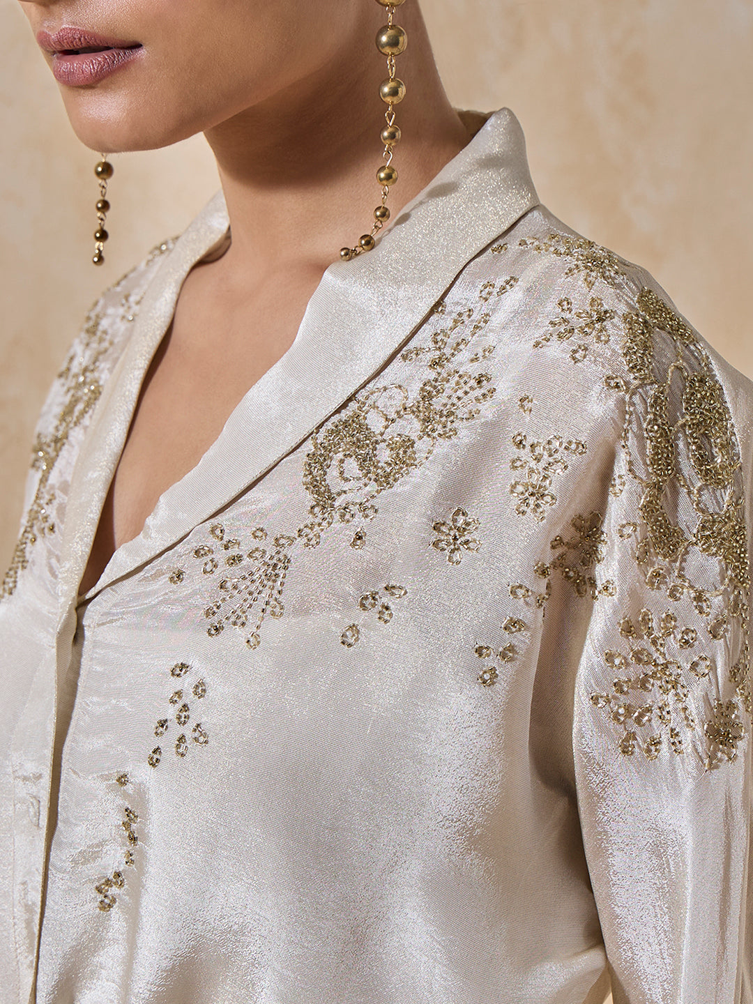 Drawstring Shirt - Ivory