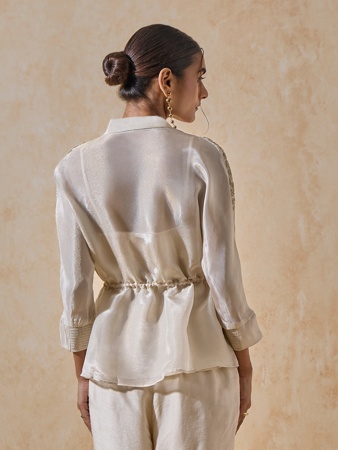 Drawstring Shirt - Ivory