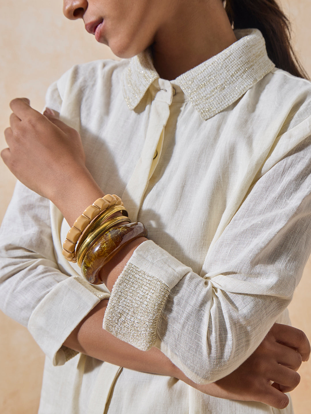 Linen Shirt Dress - Off-White