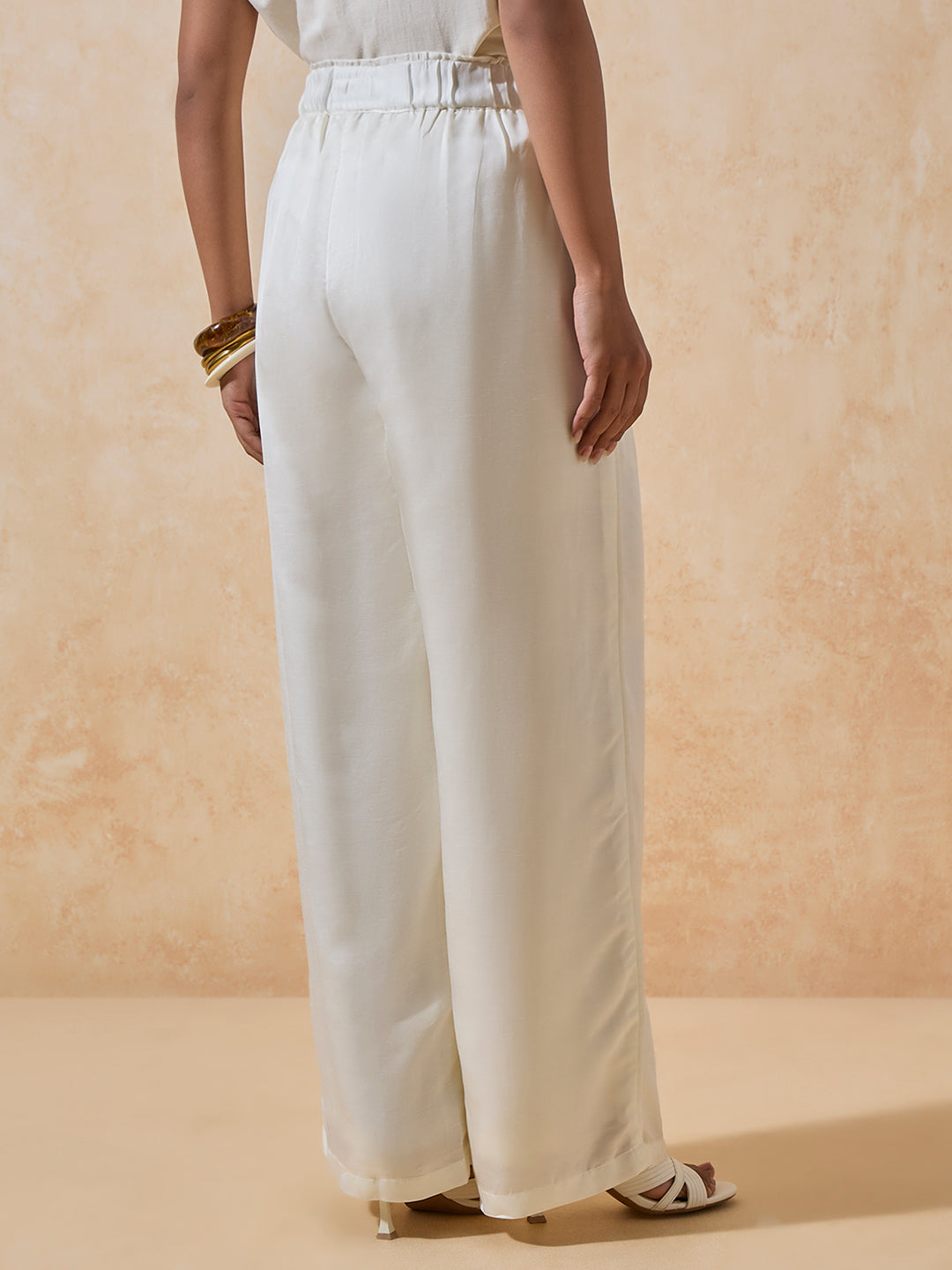 Wide-Leg Trousers - White