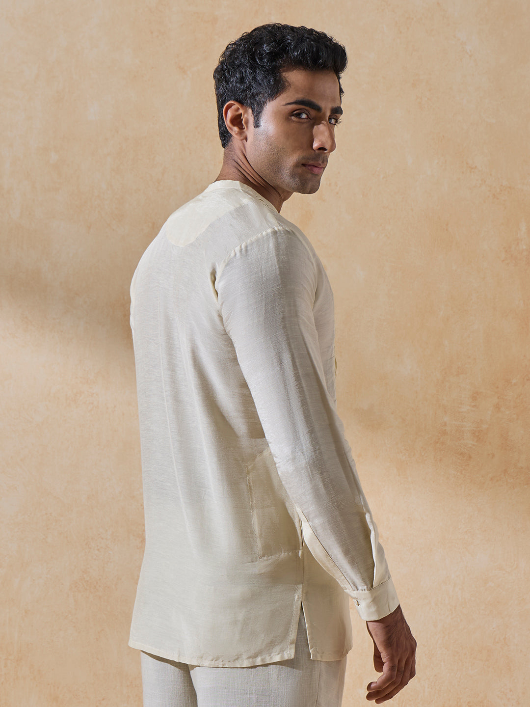 Panel-Detailed Kurta - Ivory