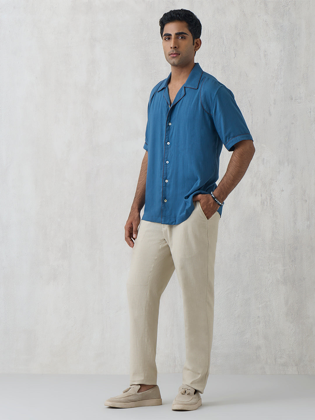 Straight-Leg Trousers – Beige