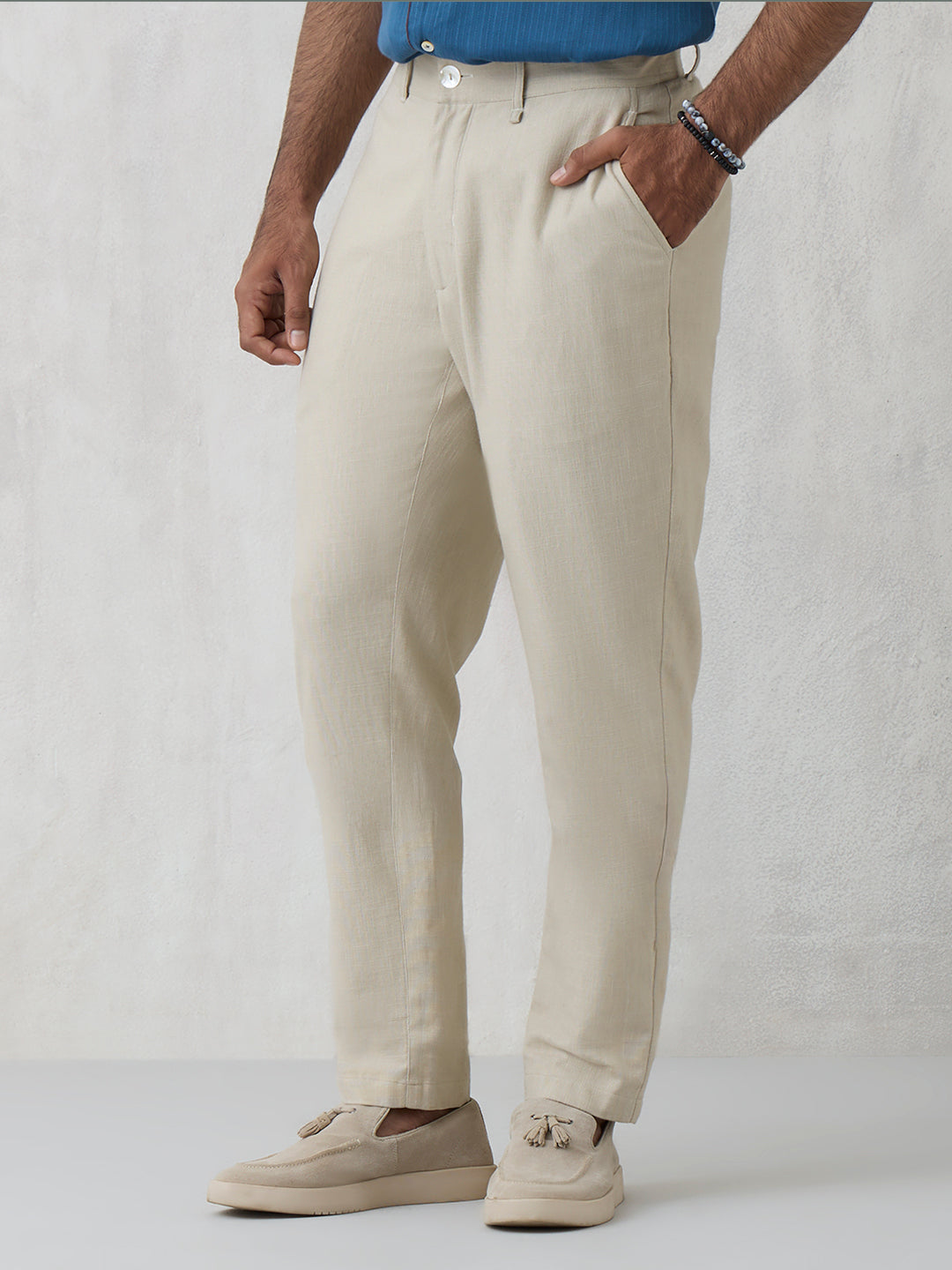 Straight-Leg Trousers – Beige