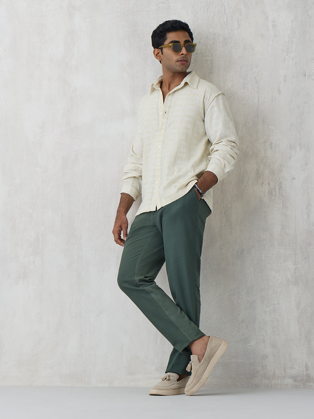 Slim-Fit Trousers – Green