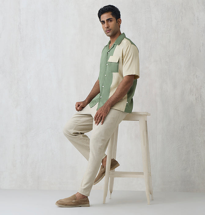 Colorblock Shirt – Olive