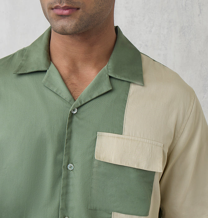Colorblock Shirt – Olive