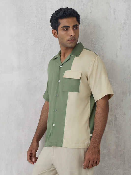 Colorblock Shirt - Olive