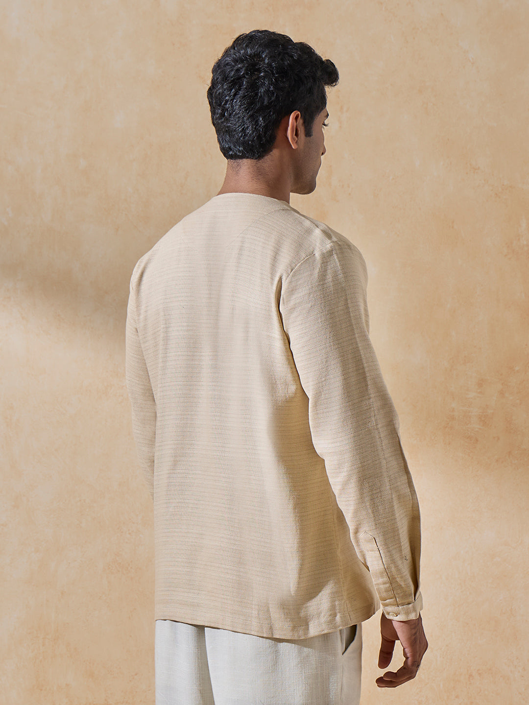 Self-Striped Shirt - Cream