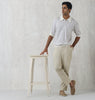 Abstract Knitted Polo T-Shirt – Beige