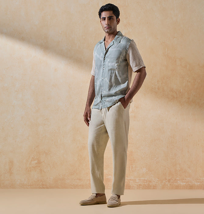 Colorblocked Shirt – Blue