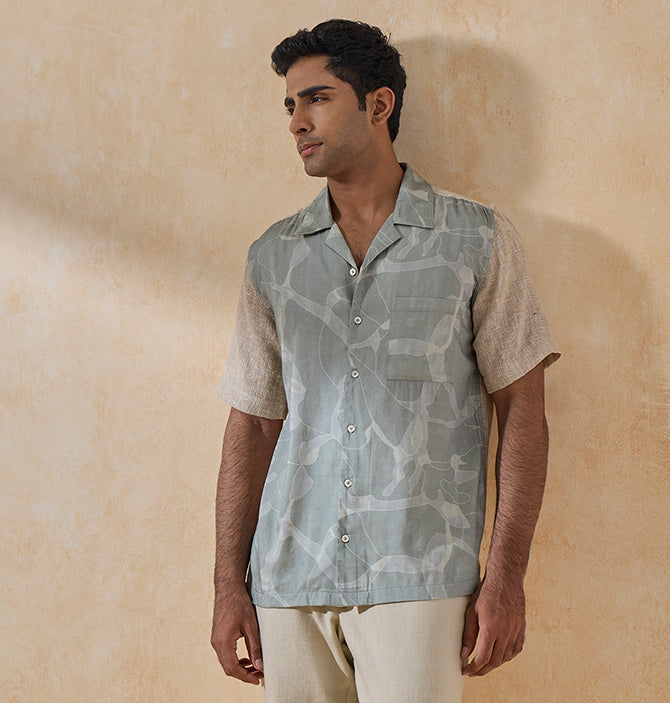 Colorblocked Shirt – Blue
