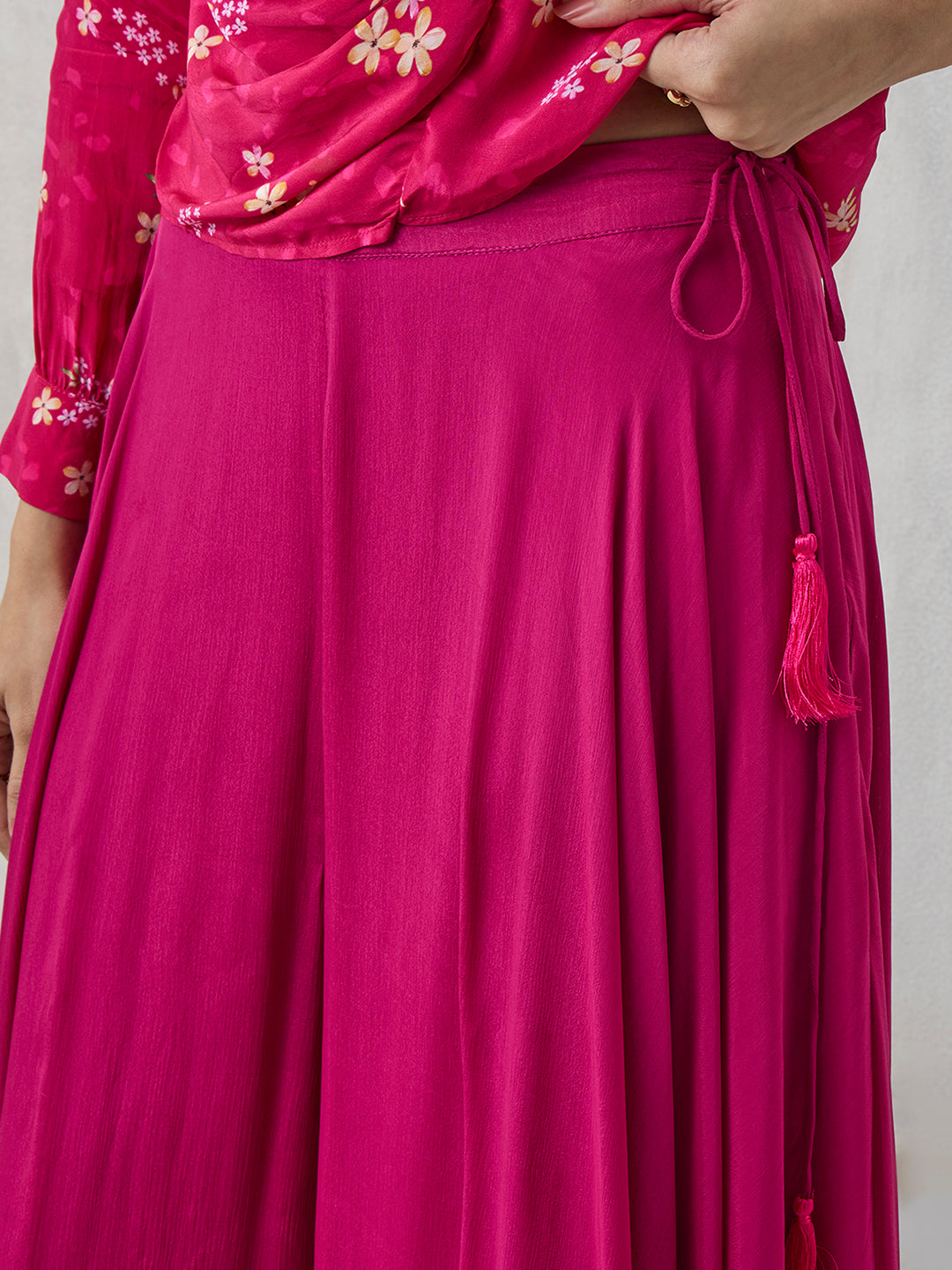 Flowy Wide Leg Palazzos - Pink