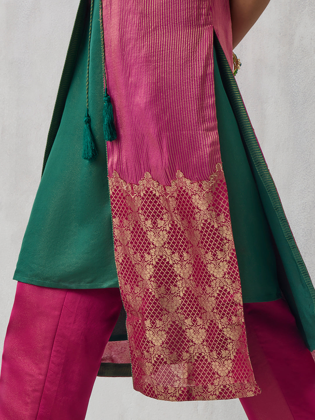 Brocade Kurta with Inner - Pink