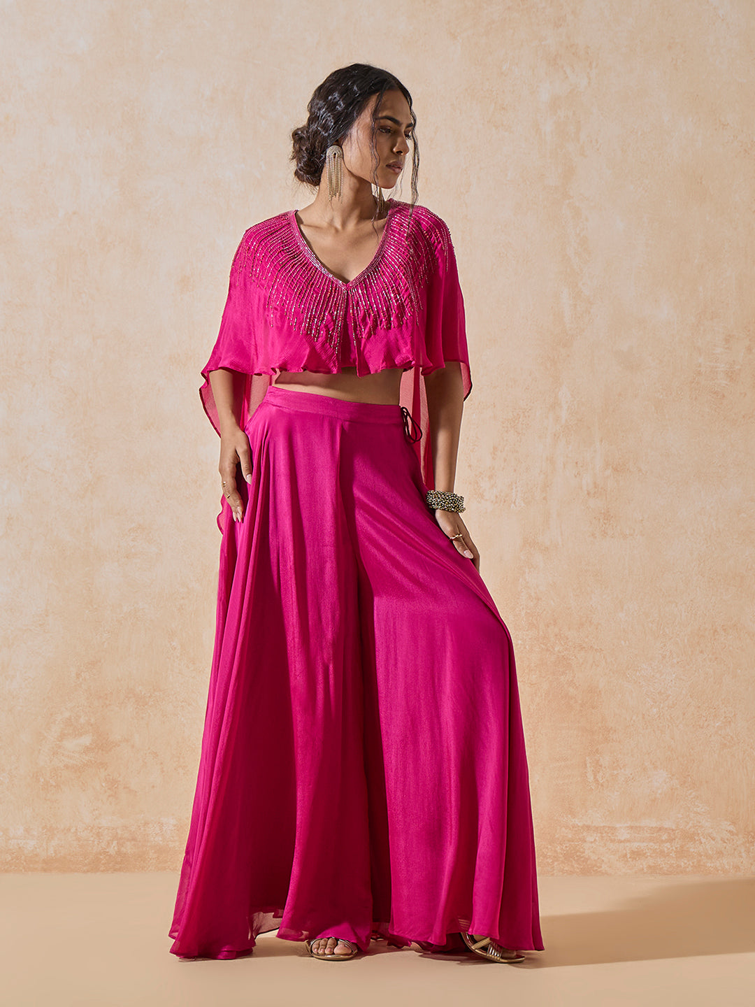 Embroidered Hi-Low Top - Pink