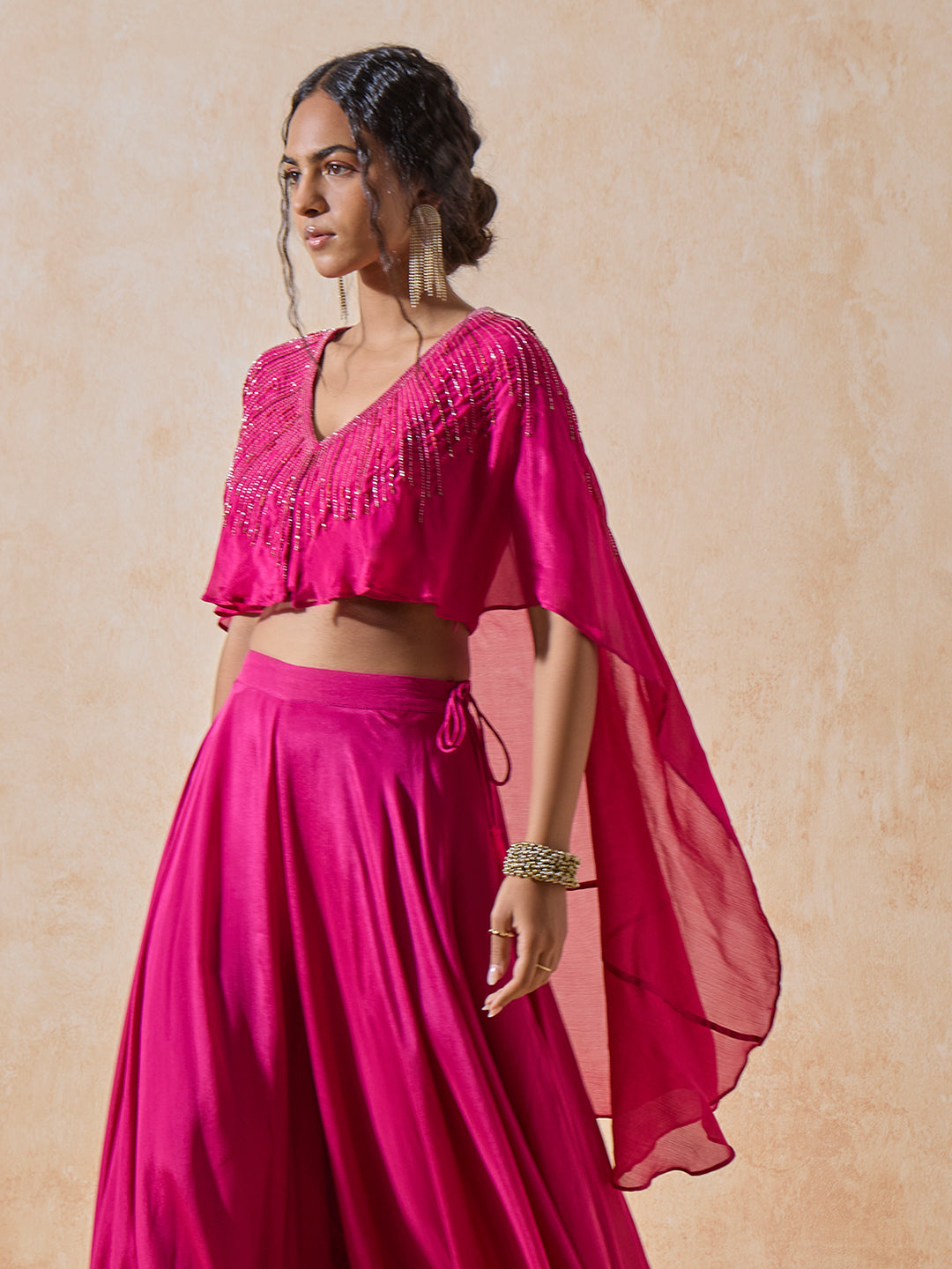 Embroidered Hi-Low Top - Pink