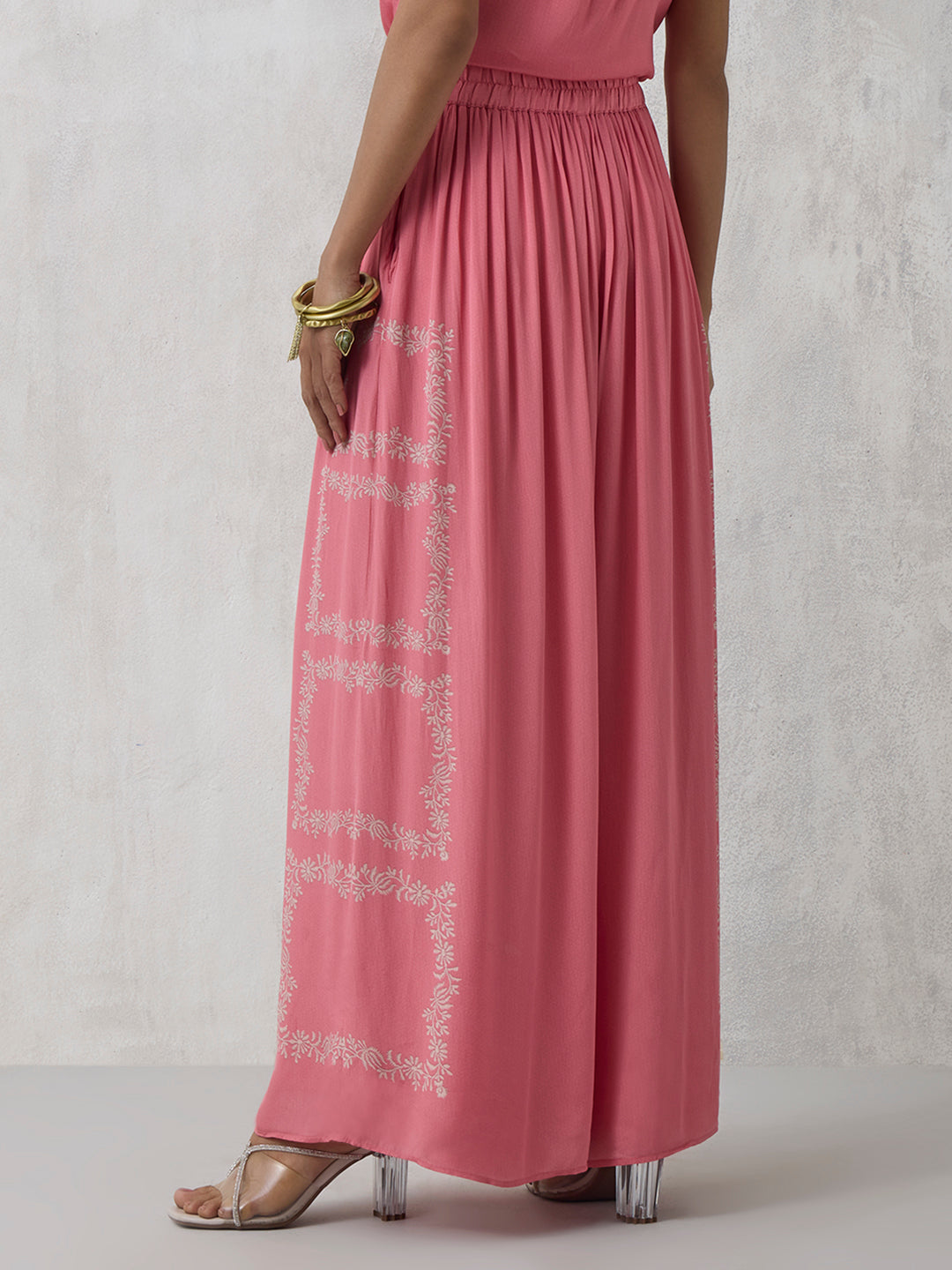 Printed Palazzos - Pink