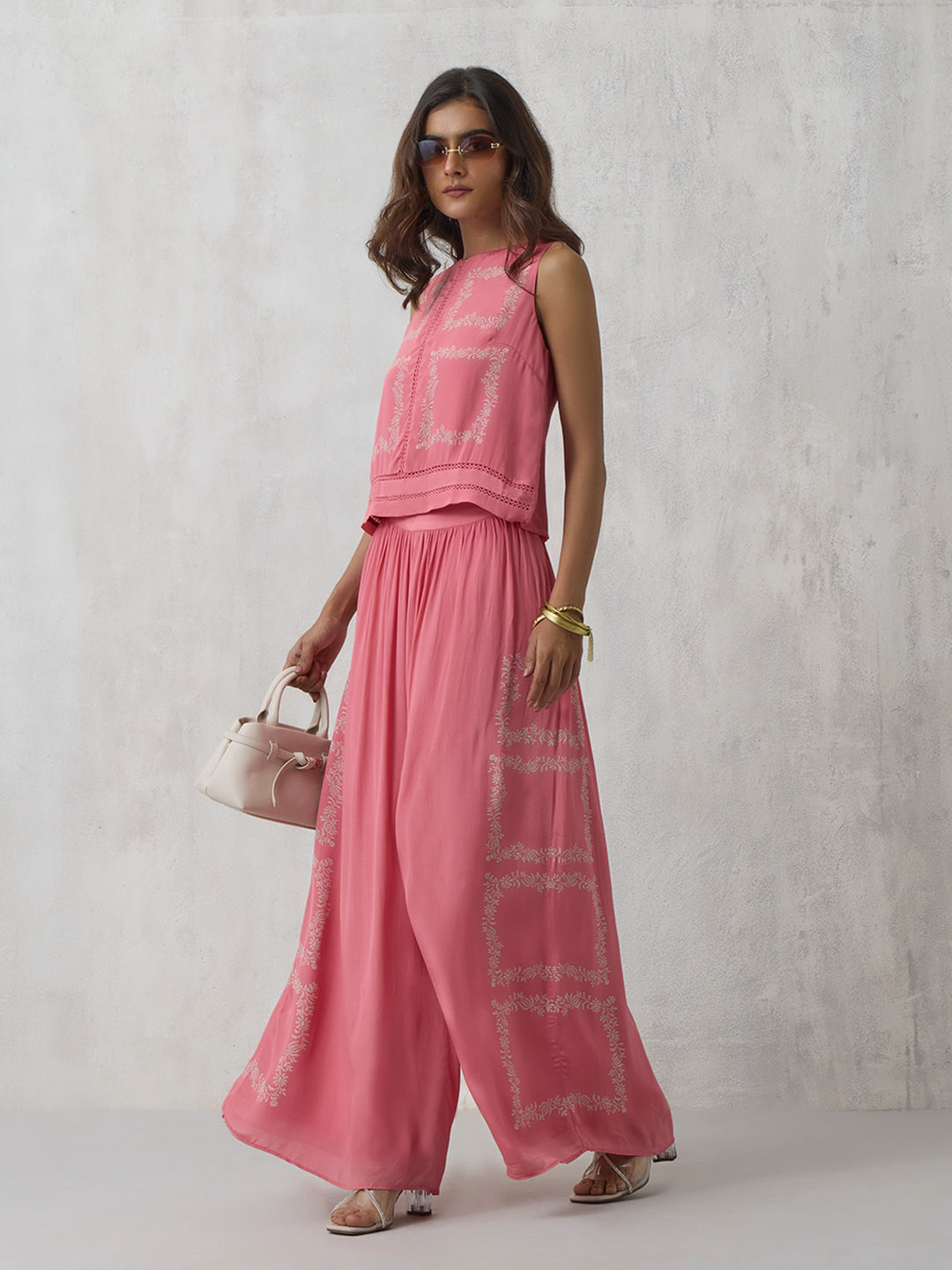 Printed Crop Top - Pink