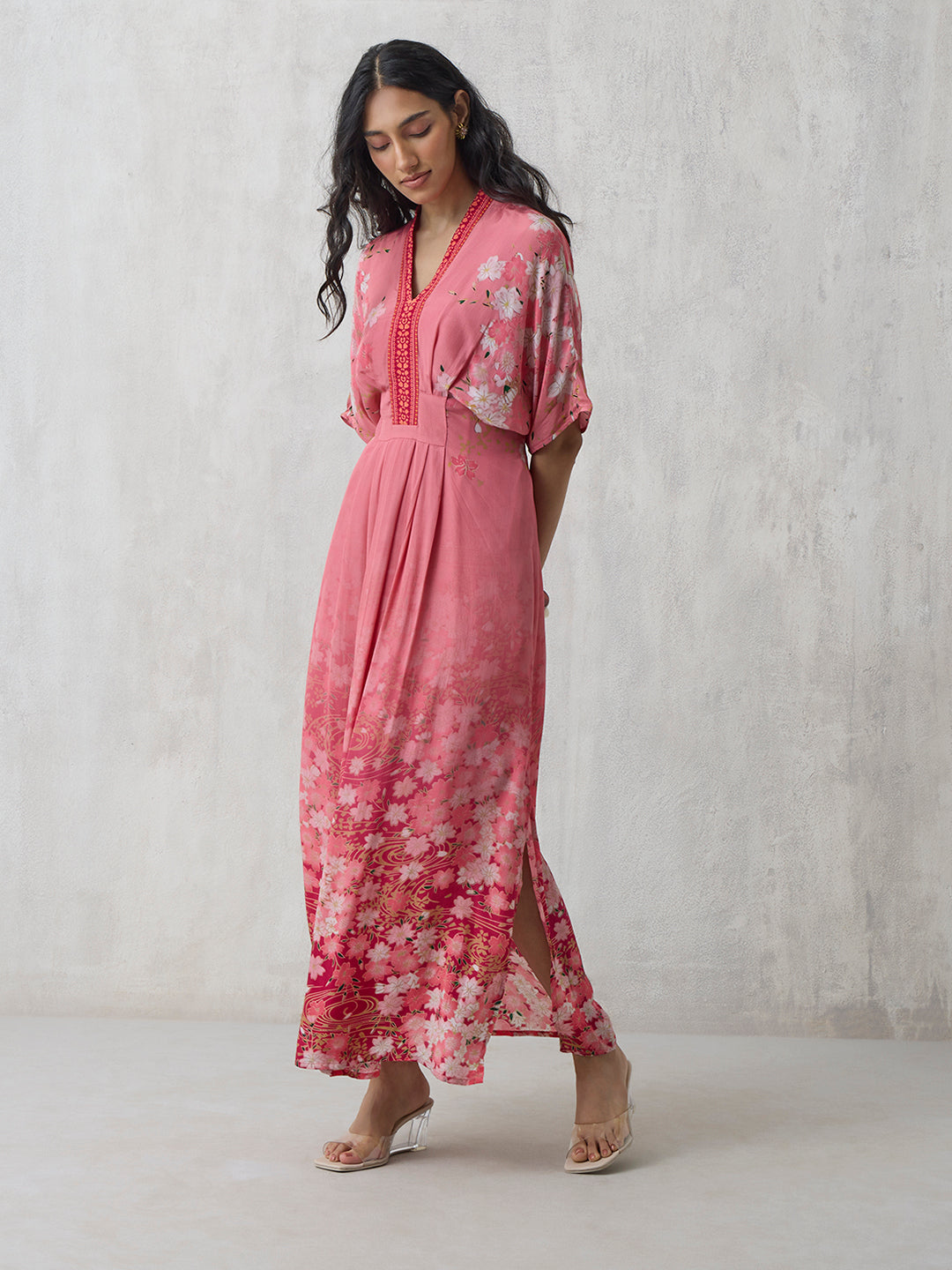 Printed Kaftan - Pink