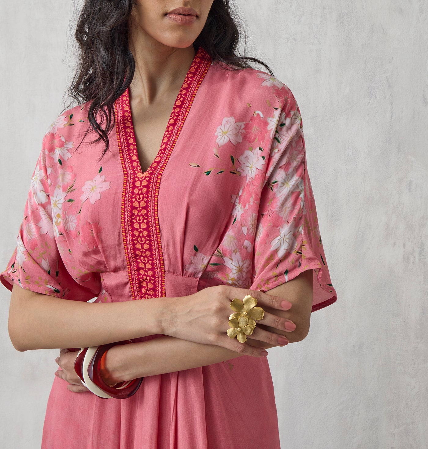 Printed Kaftan - Pink