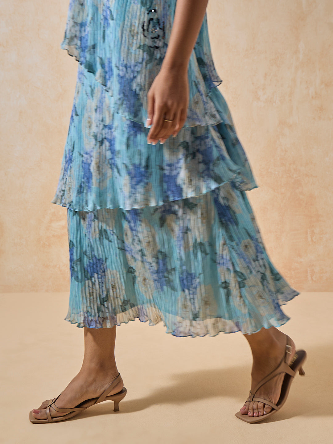 Tier Midi Dress - Blue