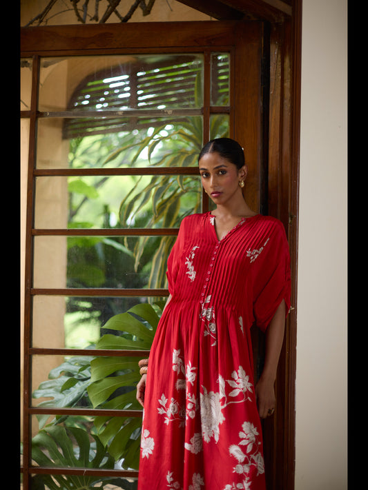 Floral Kaftan - Red