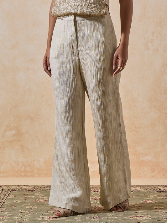 Textured Pants - Ivory