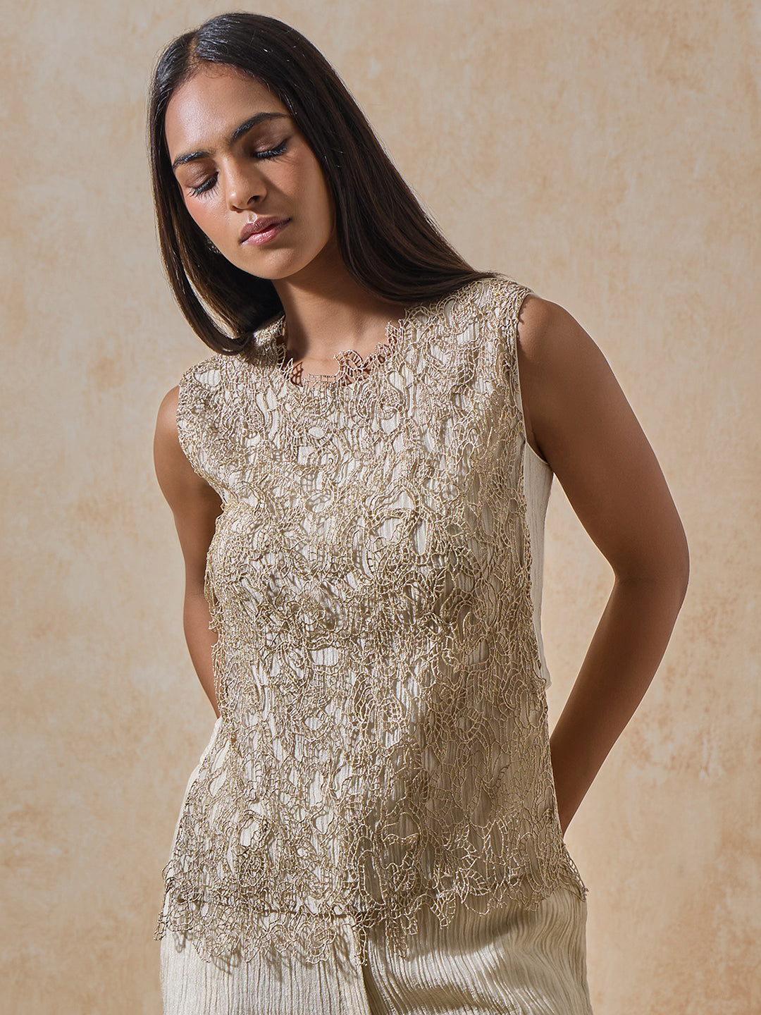 Lace Detailed Top - Ivory